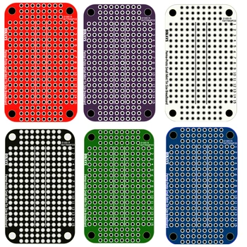 De Dimensiuni mici PCB Prototip Bord Solderable Breadboard pentru Arduino Electronice Compatibile Lipit de Proiecte (6 Pack, Multicolor)