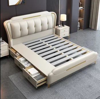 De Vânzare La Cald De Lux Italian Set De Dormitor Modern De Stocare Mare Rege Pat Dublu