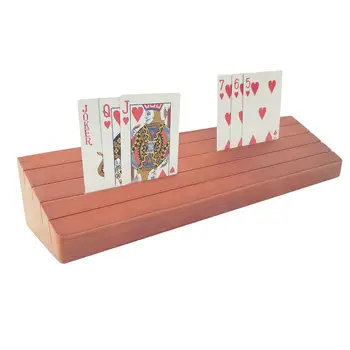 Din Lemn, Carti De Joc Titular De Cărți De Poker Organizator Suport De Joacă În Interior Cardul De Suport Pentru Carduri De Afișare Copil Seniori Carte De Joc De Bord