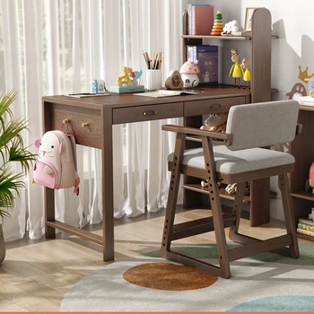 Din lemn masiv, birou, raft, o singură bucată, simple și reglabile, birou, masa de birou, de uz casnic student studiu de birou, calculator