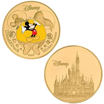 Disney Placat Cu Aur Turnat Monede Comemorative Anime Personaj Mickey Mouse, Donald Duck Anime Din Jur Monede Comemorative