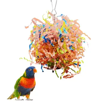 Durabil Pasăre, Papagal Jucărie Jucărie Colorat Încrețite Pasăre de Hârtie de Mestecat Set de Jucării Cușcă Papagal Accesorii de Divertisment pentru Păsări