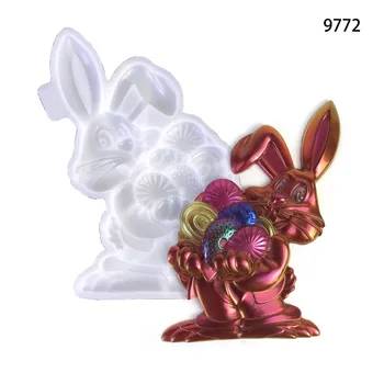 Easter Bunny Drop Mucegai Diy Pandantiv Decor De Perete Rășină Pendul Bunny Ou Mucegai Silicon
