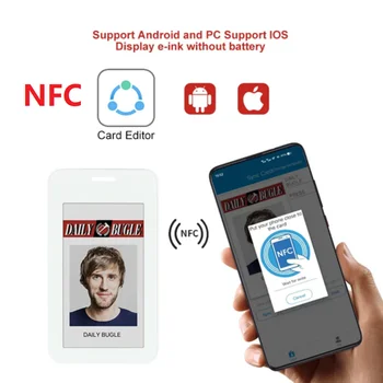 Eink insigna de afișare NFC APP insigna digital personalizare eticheta Epaper card de membru digital signage de afișare etichetă pentru conferințe