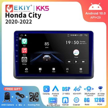 EKIY KK5 Radio Auto Android Pentru Honda City 2020 Multimedia Player Video de Navigare GPS Carplay, Android Auto 2 Din Receptor Stereo