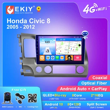 EKIY T7 Radio Auto Android 10 Pentru Honda Civic 8 2005 -2012 Carplay Player Multimedia Navigatie GPS Stereo Nr. 2 Din casetofon