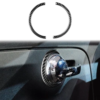 Elegant Fibra de Carbon Mânerul Ușii Inele Usa de masina Trage Acoperă-Ți Ridică Auto Interior Potrivit pentru Fiat500