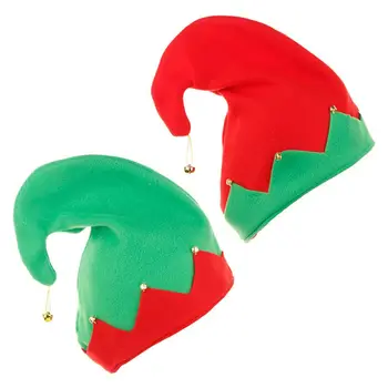 Elf Capac Pălărie de Pluș cu Metal Bell Decor de Crăciun Santa ' s Helper Pălării Capace de Petrecere Accesorii Foto Pro