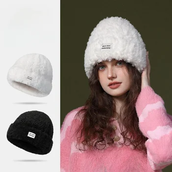 Femei Pălărie de Iarnă Lână Knit Beanie Pălărie Cald Stocare Capace Bărbați Femei Îngroșat Imitație de Iepure de Pluș Vânt și Cald