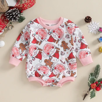 Fetița De Crăciun Supradimensionat Tricou Romper Pulover Cu Maneca Lunga Pentru Sugari Copil Salopete