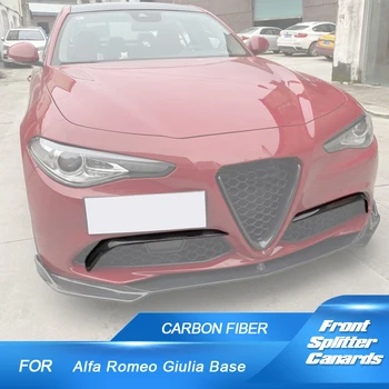 Fibra de Carbon Canards pentru Alfa Romeo Giulia Sedan 2015-2020 Bara Fata Aripioare Trim Aripioarele Splitter Spoiler Protector Kituri de Corp