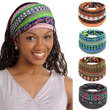 Fierbinte de Vânzare Boem Femei Elastice Hairband din Africa de Moda Tipărite Largă Margine Decorative Bentita Sport Yoga Hairband