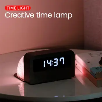 Fierbinte de Vânzare Digital cu LED-uri de Lumină Timp de Ceas cu Alarmă Acasă Lumina de Noapte plina de culoare Gradient Desktop Ceas Mic