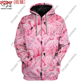 Flamingo roz Animal Cosplay Uniforme Imprimate 3D Streetwear Femei Barbati Pulover/Hanorac/s Zip Hoodie