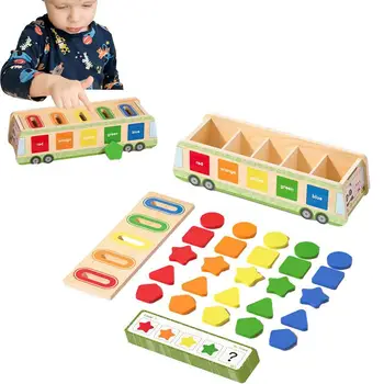Forma De Culoare De Sortare, De Potrivire De Jucărie Din Lemn Geometrice De Culoare Formă De Recunoaștere Jucării De Învățământ Preșcolar Tabla De Joc Pentru Copii