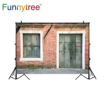 Funnytree fundaluri pentru studio de fotografie de epocă zid de cărămidă, fier, ferestre, uși natura vedere profesional fondul photocall