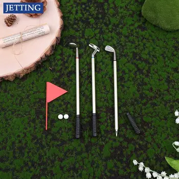 Golf Set Pix Desktop Mini Golf Ball Pen Cadou Include Punerea Verde 3 Cluburi Pen Bile Și Steagul De Birou Jocuri, Office Școală Cadou