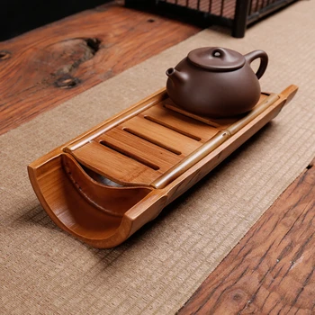 Gong Fu Servire Tava de Ceai de Lux de Stocare Chineză Birou Tava de Ceai de Apă Absorbită Vassoi Da Portata de Bambus Accesorii de Bucătărie YY50TT