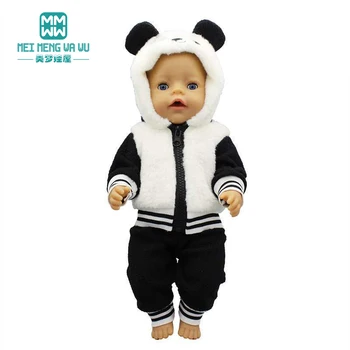 Haine pentru papusa de Moda panda costum sacou se potrivesc 18inch 43-45cm jucărie copil nou-născut păpușă și American doll Fata cadou