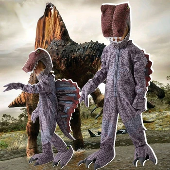 Halloween pentru Copii Petrecere de Performanță Costum Lumea Jurassic Spinosaurus Cosplay Costum de Dinozaur Drăguț desene animate Costum pentru Copii Set