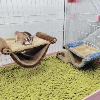 Hamster Hamac de Pluș Agățat Pestera Vărsat Fericit Cald Iarna Casa Animale Mici, loc de Refugiu pentru Porci de Guineea Sugar Glider