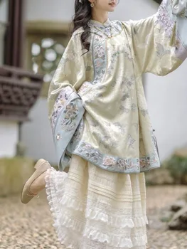 Han Qing Femei Pe Gât Rotund Original Hanfu Fusta Stil Chinezesc Industria Grea Broderie Qing Mamianqun De Top Din China