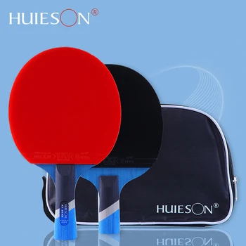 Huieson K7 7 Stele Racheta de Tenis de Masă 5 Lemn si 2 de Carbon Dublu Sâmburi-din Cauciuc Ping Pong cu Geanta de transport pentru Incepatori