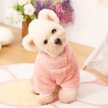 Iarna Cald Pulover Câine de Companie Pijamale pentru Mici și Mijlocii Haine de Câine Cățeluș Strat Moale Bulldog francez Jacheta Chihuahua Teddy Costume