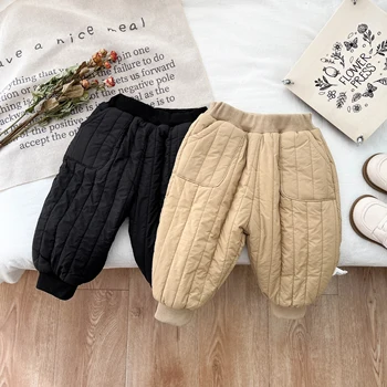 Iarna Și Toamna Copil Nou-Născut Fete Si Baieti Din Bumbac Pantaloni Solidă Talie Elastic Coreean Simplu Îngroșat Moda Pantaloni Moale