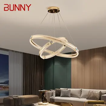 IEPURASUL Nordic Candelabru Led 3 Culori Creative de Lux de Lumină Inel Pandantiv Lampă Acasă Living Sufragerie Dormitor Corpuri