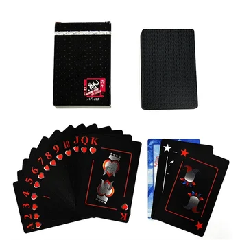 Impermeabil din PVC Poker Carte de Joc Negru Durabil Magic Poker Colecție de Cărți de Joc