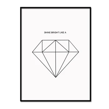 Imprimare Pe Panza Straluceasca Luminos Ca Un Diamant Litere Citat de Inspirație Perete Fotografia Cadru Pentru Acasă Decorare Stil Nordic LZ152