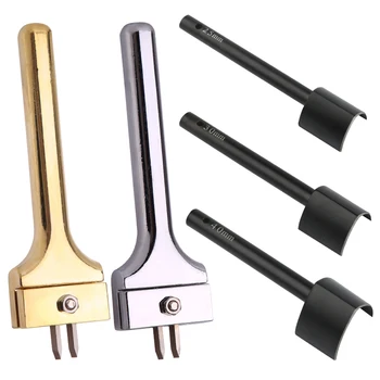 IMZAY 1BUC Piele Pumn Gaura Instrumente Negru în Formă de V 25/30/40 mm Stantare Instrumente Aur/Argint Reglabil Pumn Pumn Magnetic