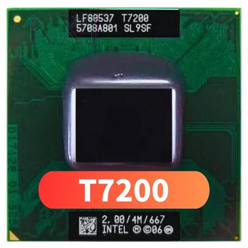 intel Core 2 Duo T7200 CPU Socket 479 (4M Cache/2.0 GHz/667 MHz/Dual-Core) Laptop procesor PGA478