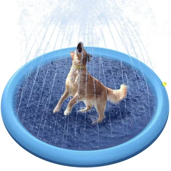 Joaca Înot de Vară Câini de Răcire Saltea Gonflabila Aspersoare Interactive Fantana 150/170 cm Piscină de Companie Pentru Pad în aer liber cu Apă de Jucărie