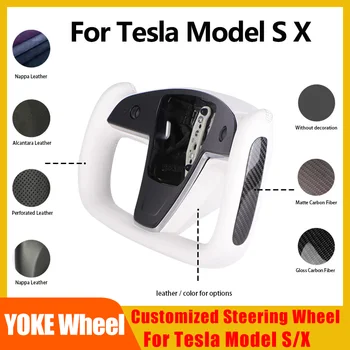 Jugul Roata Pentru Tesla Model S X Încălzire Volan cu Fibra de Carbon, Piele Napa Electrice Accesorii Auto 2024
