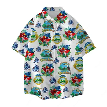Jumeast Imprimate 3D Costa Rica Papagal Tropical Hawaiian Buton Camasa Pentru Barbati Beach Femei Cutecore Macaw Bluza Streetwear Haine