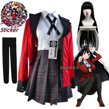Kakegurui Jabami Yumeko Sayaka Cosplay Costum De Halloween Jucător Compulsiv Anime School Girl Fusta Plisata Uniformă Set Complet