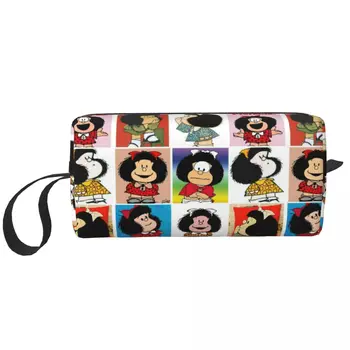 Kawaii Mafalda Machiaj Pungi de Desene animate Anime de Mare Capacitate Sac de Cosmetice Elegant Husă de Călătorie pentru Geanta de Depozitare