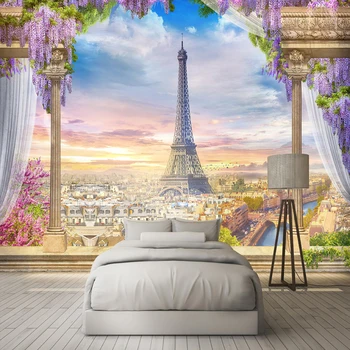 La comanda Orice Dimensiune de Fotografie Tapet 3D Stereo Roma Coloana Paris Turnul picturi Murale Restaurant Living Dormitor Fondul de Perete Decor Acasă