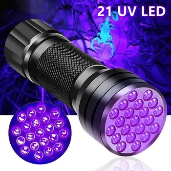 Lanterna UV cu 21 LED-uri 395NM Ultra Violet Lanterna Lumina Lămpii Blacklight Detector de Urină de Câine de Companie Petele și Bug-uri de Pat