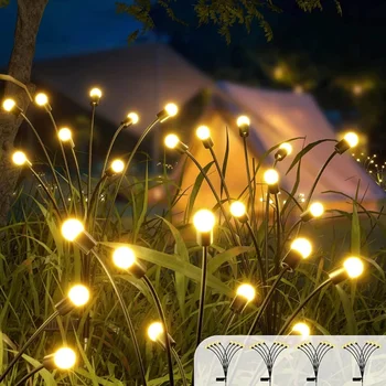 LED Firefly Lampă Solară în aer liber Lumina Decoratiuni de Gradina rezistent la apa Grădină Acasă Gazon focuri de Artificii Lumina Podea de Anul Nou de Craciun