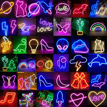 LED Neon Lumina de Noapte Artă Semn de Perete Camera Petrecere Acasă Bara de Cabaret Decor de Nunta Cadou de Crăciun Agățat de Perete Semn de Neon Remarca