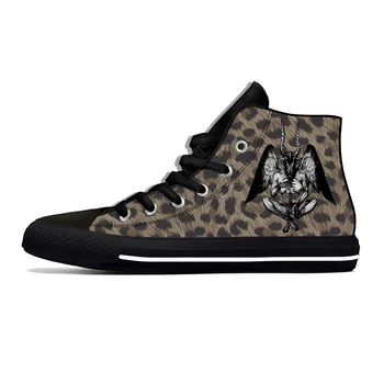 Leopard De Imprimare Baphomet Satana, Demon Moartea Vara Casual Pantofi Respirabil Bărbați Femei Adidași Ridicat Sus Ușoară Bord Pantofi