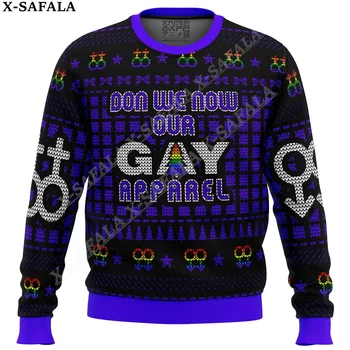 LGBT Curcubeu Mândru Ugly Crăciun Tricota Pulovere Amuzant de Halloween Cadou de Crăciun Pulovere Topuri Cuplu Petrecere de Vacanță Unisex Casual-5