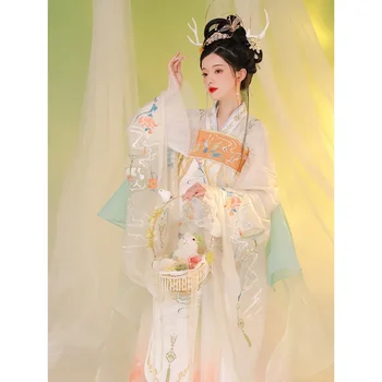 LiuYanXiLeng Original Dinastiei Tang Princess Hanfu Rochie Femei 2 Culori Dulci Broderie Mare Maneca Hanfu Rochie 2022 Primăvara Anului Nou
