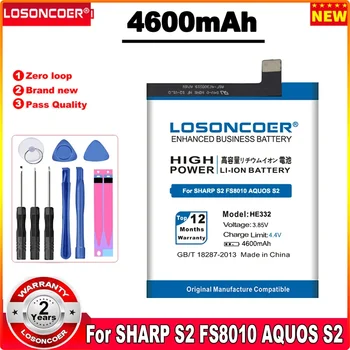 LOSONCOER HE332 4600mAh Înlocuire Baterii Li-ion Pentru SHARP S2 FS8010 AQUOS S2 Bateria Telefonului Inteligent+Repede Ajunge