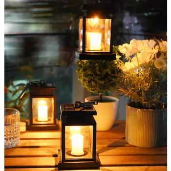 Lumini solare lanterna lift de mână felinarul aer -vest impermeabil curte cu grădină lumanari decorative lumini de felinare