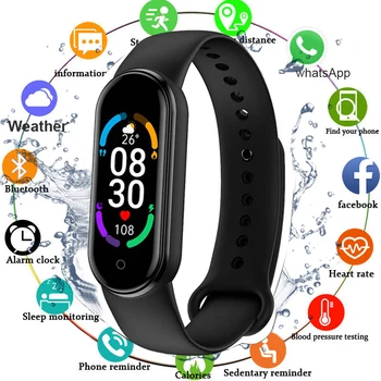 M6 Ceas Inteligent Bărbați Femei Fitness Sport Inteligent Brățară Band IP67 Bluetooth Muzica Rata de Inima fac Poze Smartwatch Pentru Xiaomi