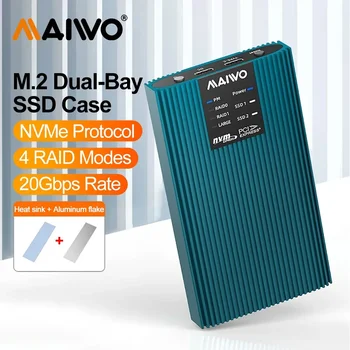 MAIWO M. 2 Nvme ssd Cutie Tip-C Hard-Disk Extern Reader M2 Hard Disk Cutie Portabil NVMe Dual-disk RAID Matrice Cutie